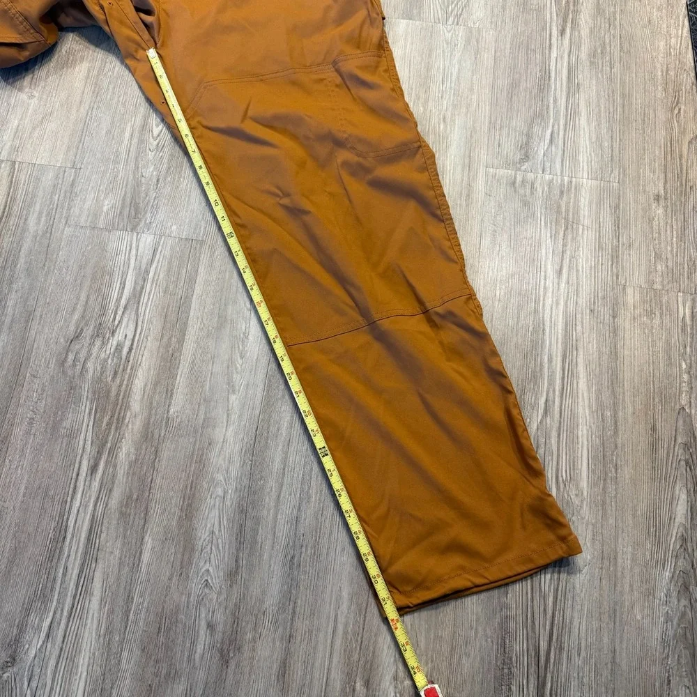 prAna Mens 40x32 Stretch Zion Relaxed Straight Hiking Pants Belted Brown